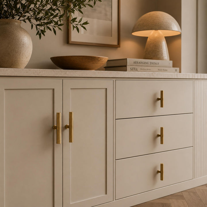 Modern Brass Cabinet Hardware Set with Antique Finish for Drawers and Cabinets