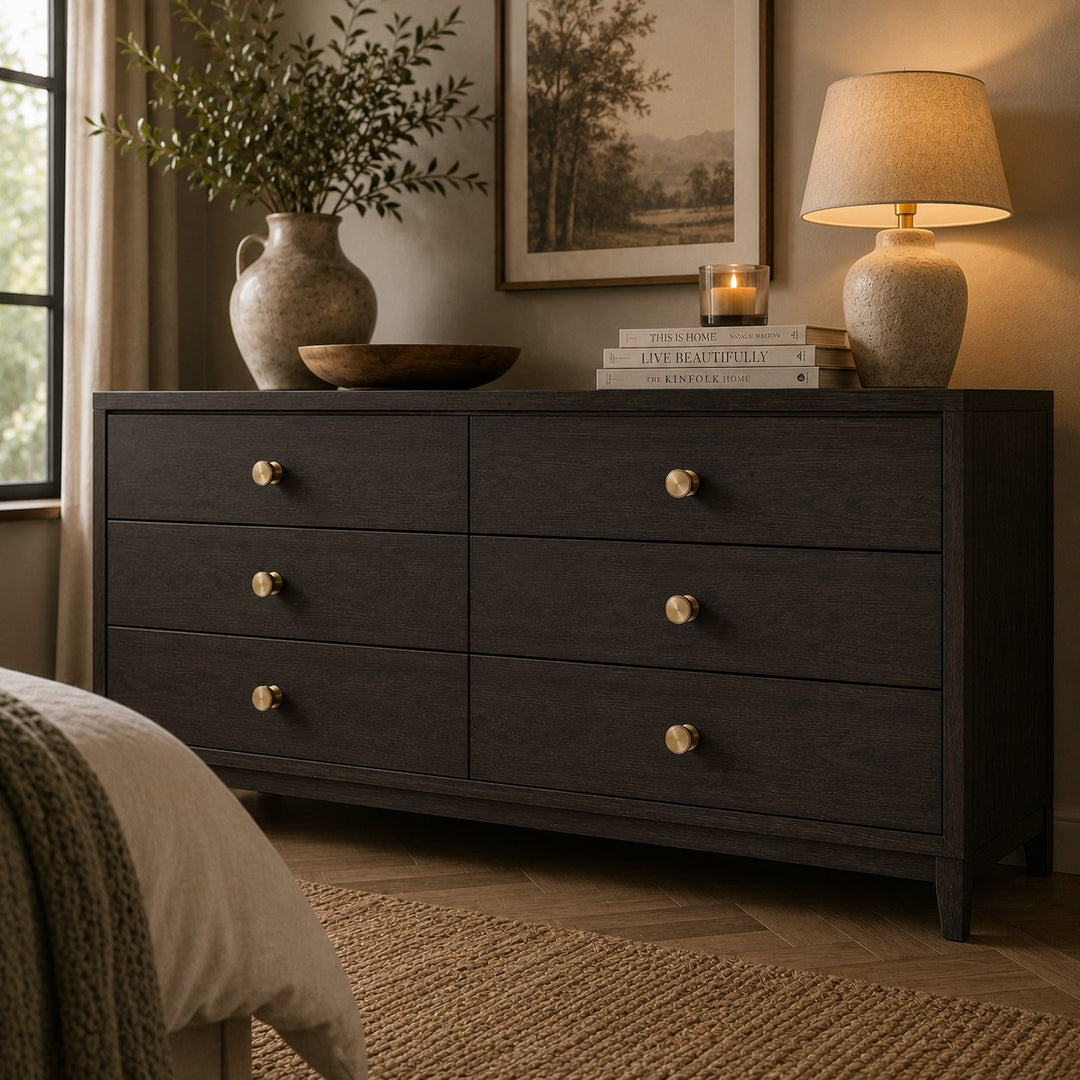 Modern Brass Cabinet Hardware Set with Antique Finish for Drawers and Cabinets