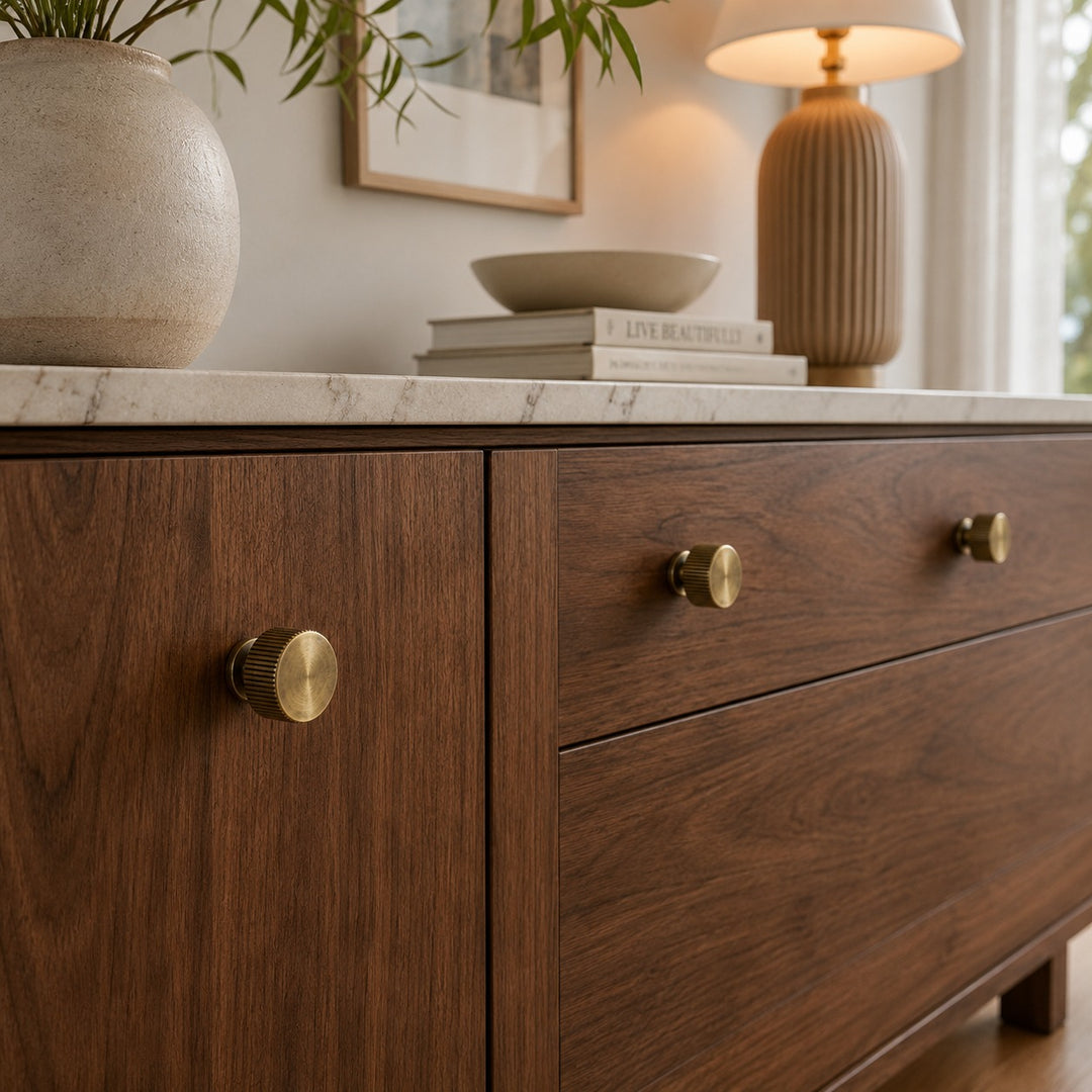 Modern Brass Cabinet Hardware Set with Antique Finish for Drawers and Cabinets