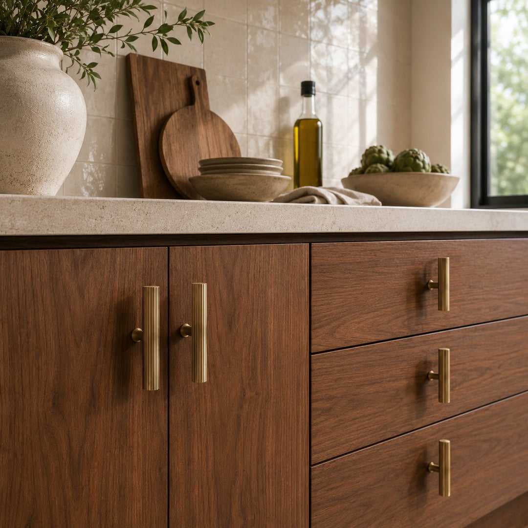 Modern Brass Cabinet Hardware Set with Antique Finish for Drawers and Cabinets