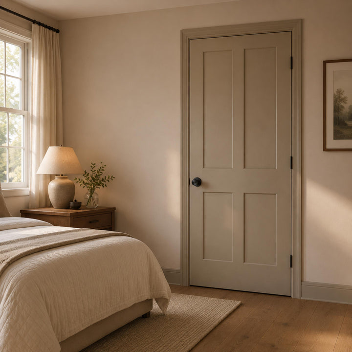 Modern Brass Door Handle Set with Knurled Grip and Circular Base for Internal Doors