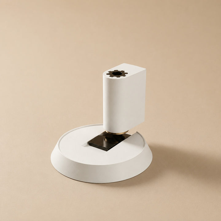 Modern Brass Door Stop with Cylindrical Design and Soft-Touch Mechanism for Floor Protection