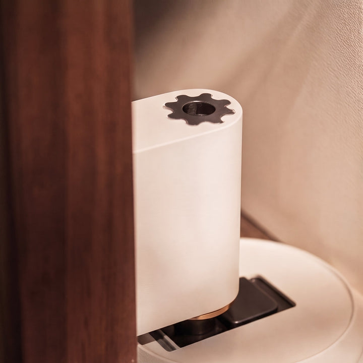 Modern Brass Door Stop with Cylindrical Design and Soft-Touch Mechanism for Floor Protection
