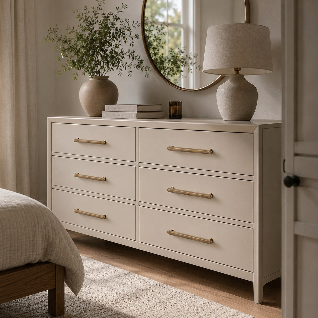 Modern Cabinet Hardware Set Solid Brass Textured Edge Cabinet Knobs and Drawer Pulls for Kitchen