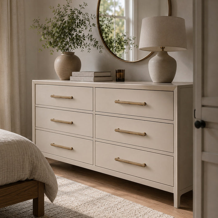 Modern Cabinet Hardware Set Solid Brass Textured Edge Cabinet Knobs and Drawer Pulls for Kitchen