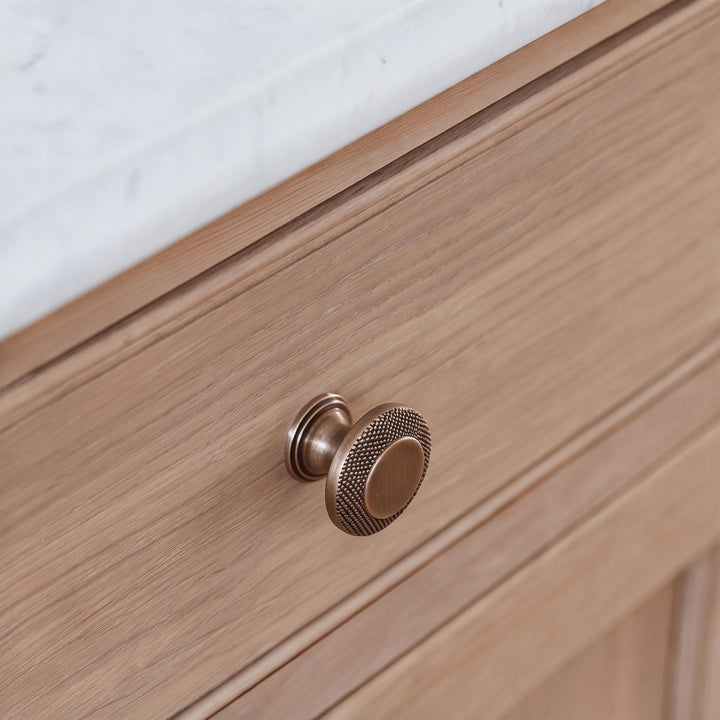 Modern Cabinet Hardware Set Solid Brass Textured Edge Cabinet Knobs and Drawer Pulls for Kitchen