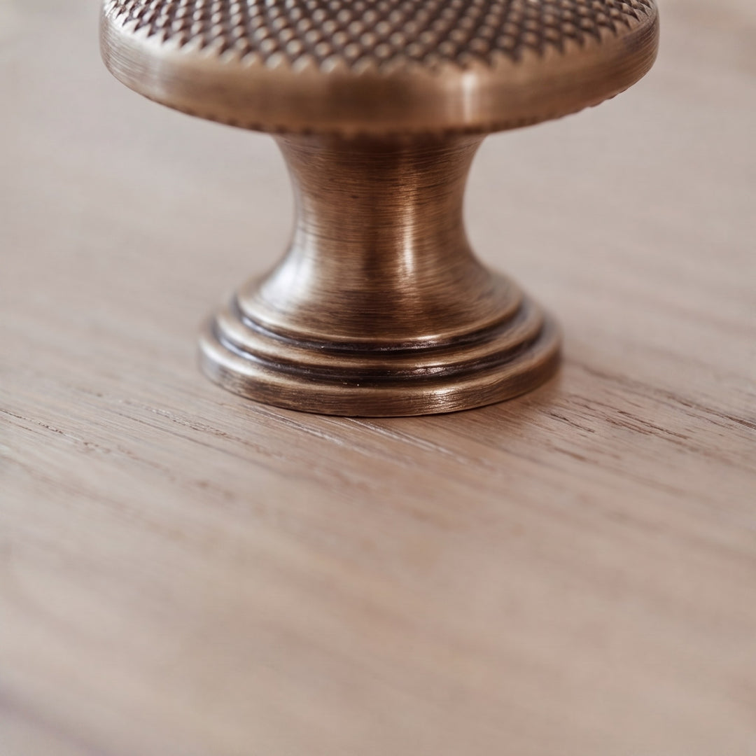 Modern Cabinet Hardware Set Solid Brass Textured Edge Cabinet Knobs and Drawer Pulls for Kitchen