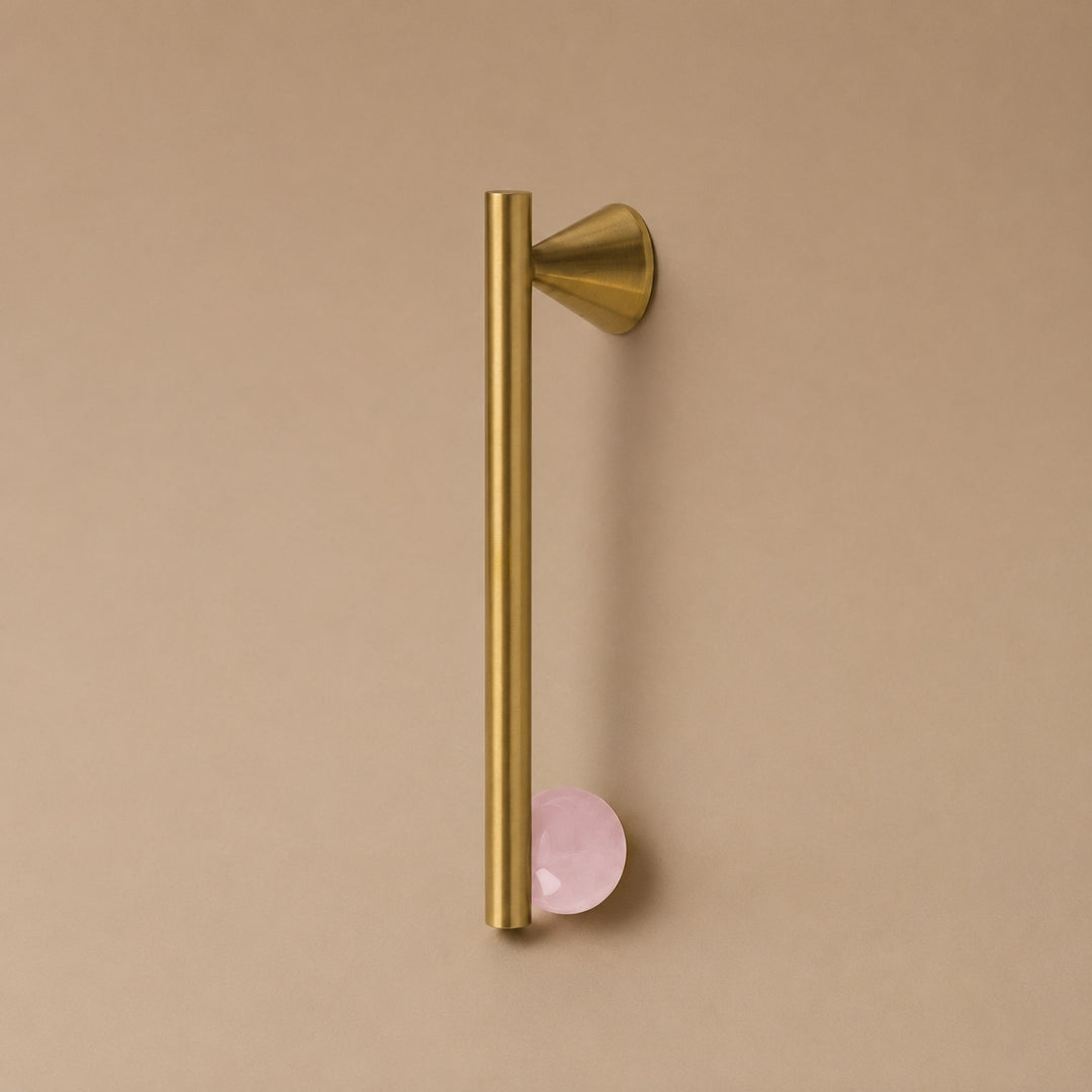 Modern Crystal Drawer Pulls and Knobs Set with Rust-Resistant Brass Finish for Kitchen Cabinets