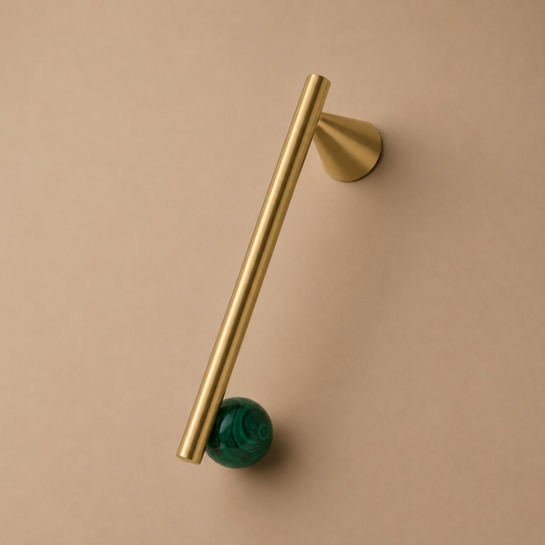 Modern Crystal Drawer Pulls and Knobs Set with Rust-Resistant Brass Finish for Kitchen Cabinets