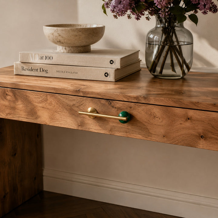 Modern Crystal Drawer Pulls and Knobs Set with Rust-Resistant Brass Finish for Kitchen Cabinets