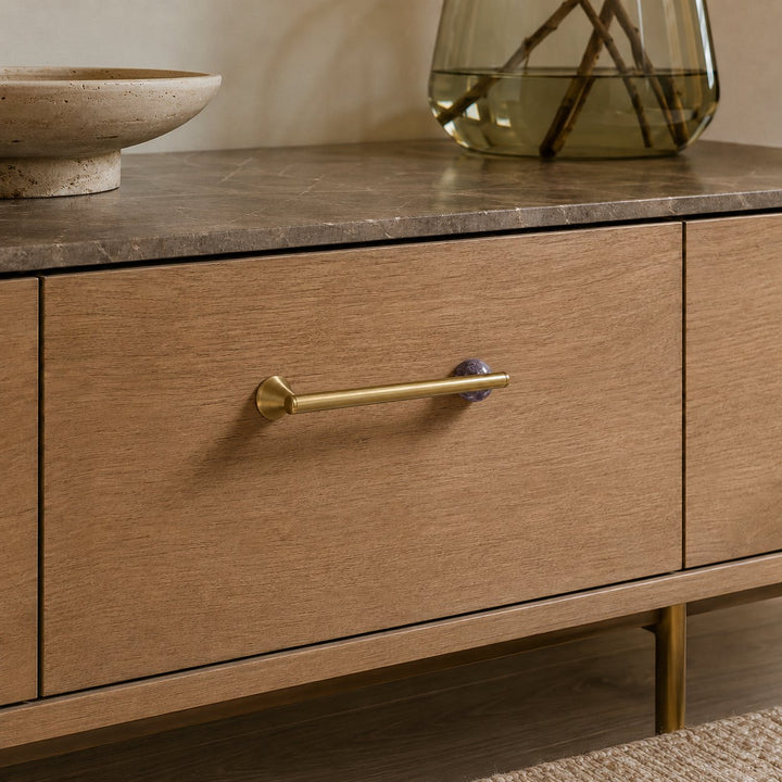 Modern Crystal Drawer Pulls and Knobs Set with Rust-Resistant Brass Finish for Kitchen Cabinets