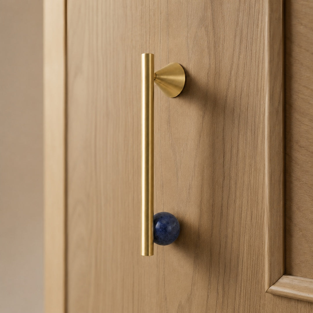 Modern Crystal Drawer Pulls and Knobs Set with Rust-Resistant Brass Finish for Kitchen Cabinets