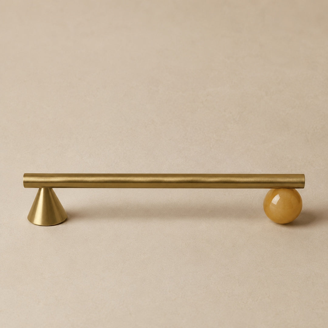 Modern Crystal Drawer Pulls and Knobs Set with Rust-Resistant Brass Finish for Kitchen Cabinets