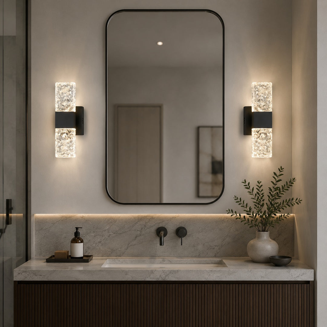 Modern Crystal Wall Sconce LED Wall Light Electroplated Hardware Dimmable Warm White 3000K