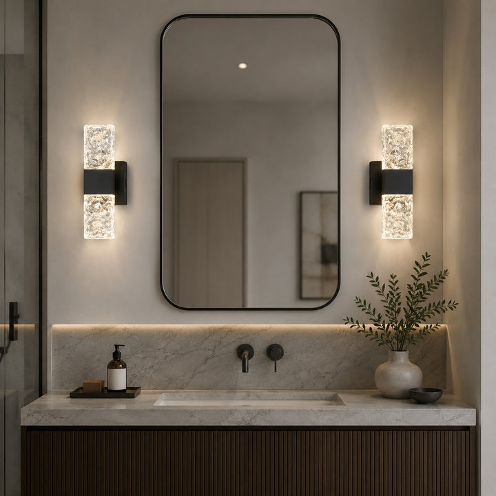 Modern Crystal Wall Sconce LED Wall Light Electroplated Hardware Dimmable Warm White 3000K