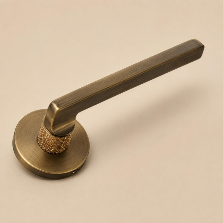 Modern Door Handleset with Ergonomic Grip Durable Brass Matte Black Finish for Interior Doors