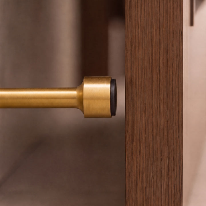 Modern Door Stop Solid Brass Adhesive or Screw Mounted with Rubber Tip for Noise Reduction
