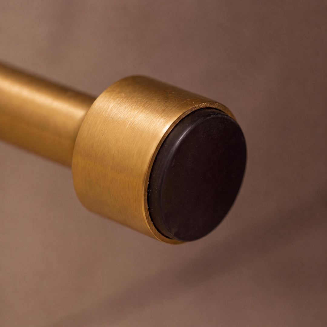 Modern Door Stop Solid Brass Adhesive or Screw Mounted with Rubber Tip for Noise Reduction
