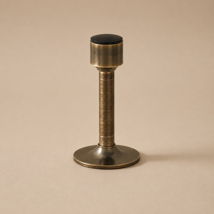Modern Door Stop Solid Brass Adhesive or Screw Mounted with Rubber Tip for Noise Reduction