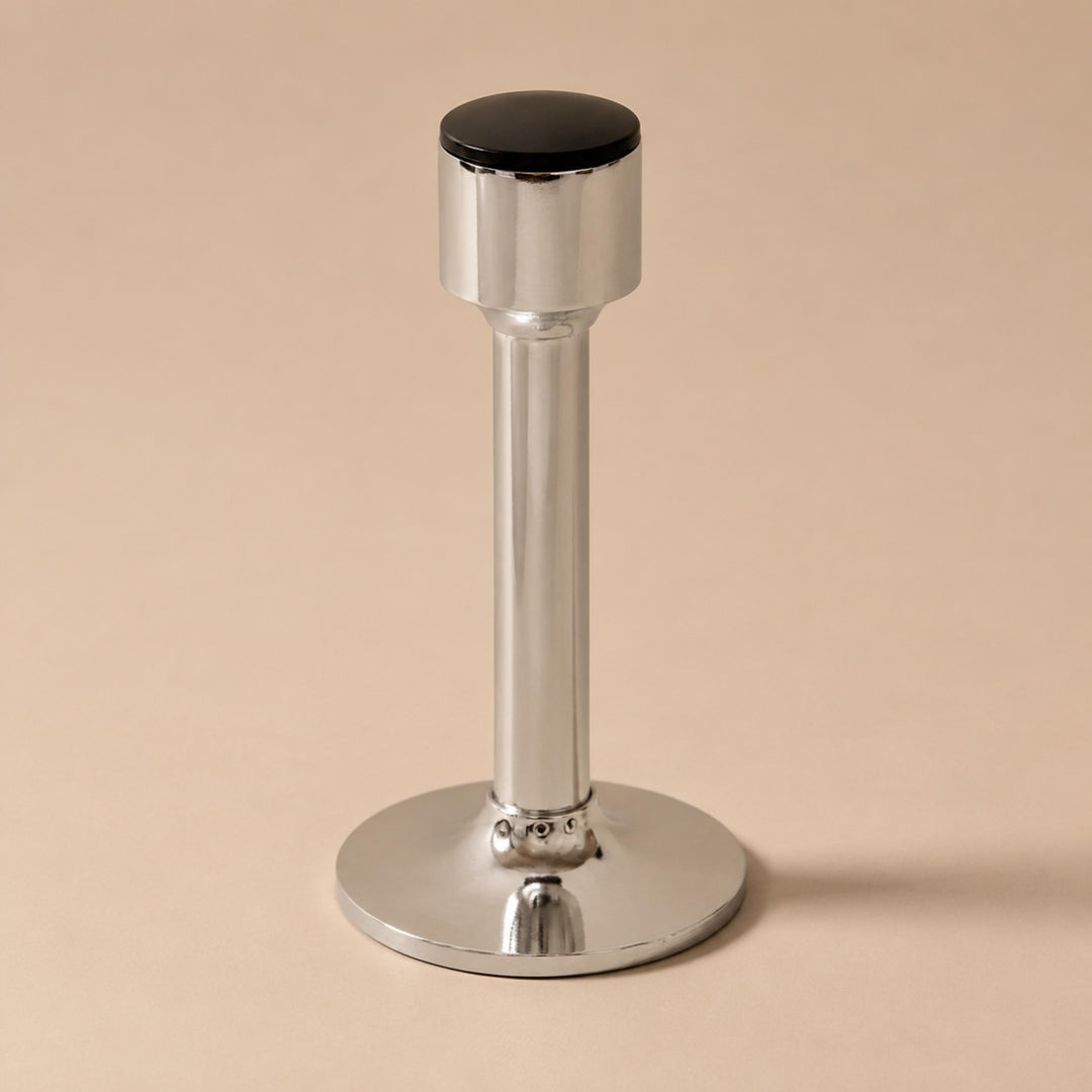 Modern Door Stop Solid Brass Adhesive or Screw Mounted with Rubber Tip for Noise Reduction