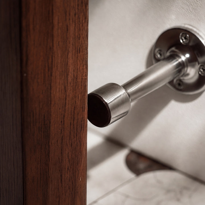 Modern Door Stop Solid Brass Adhesive or Screw Mounted with Rubber Tip for Noise Reduction
