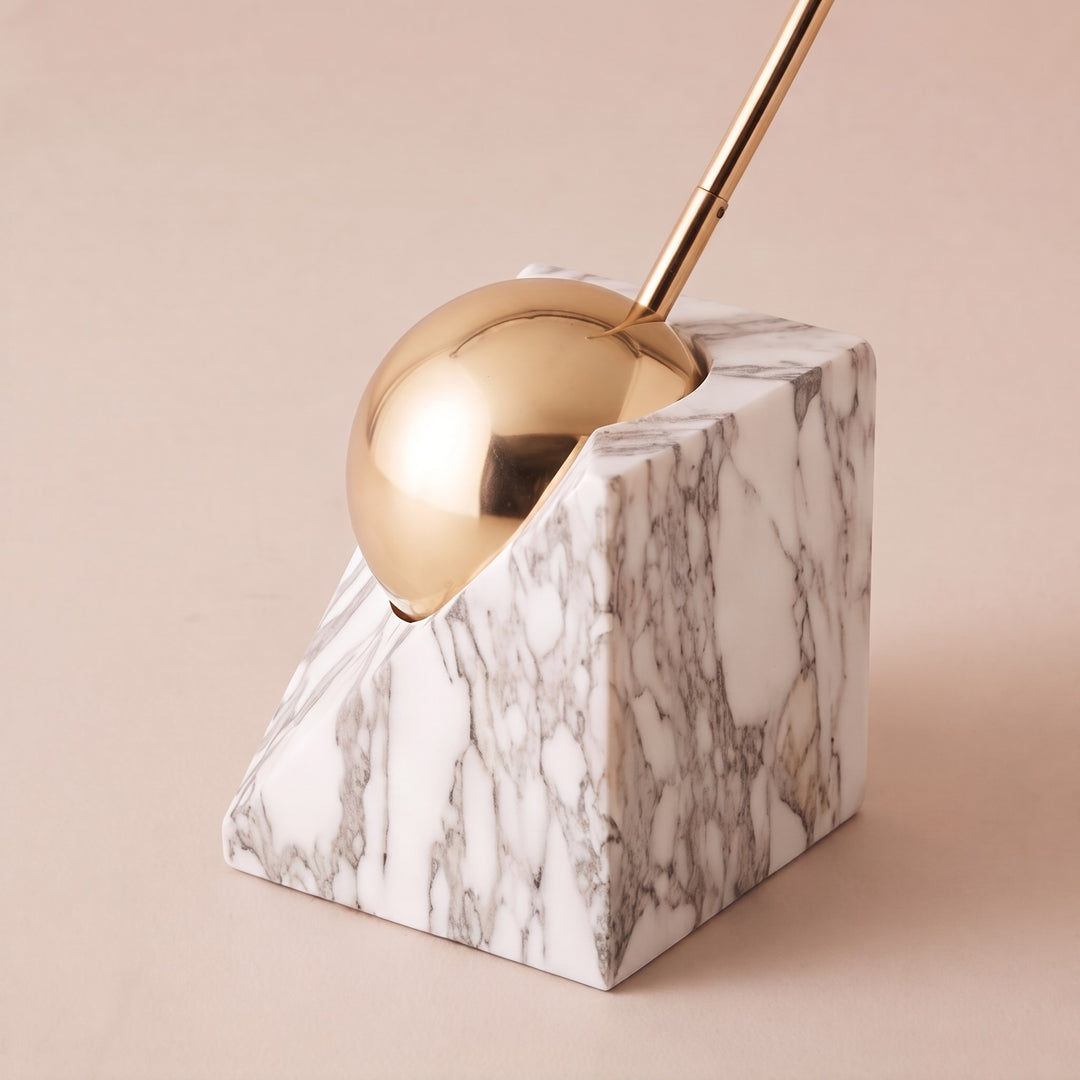 Modern Floor Lamp Adjustable Height Gold Marble Base LED Lighting 60-72 Inch