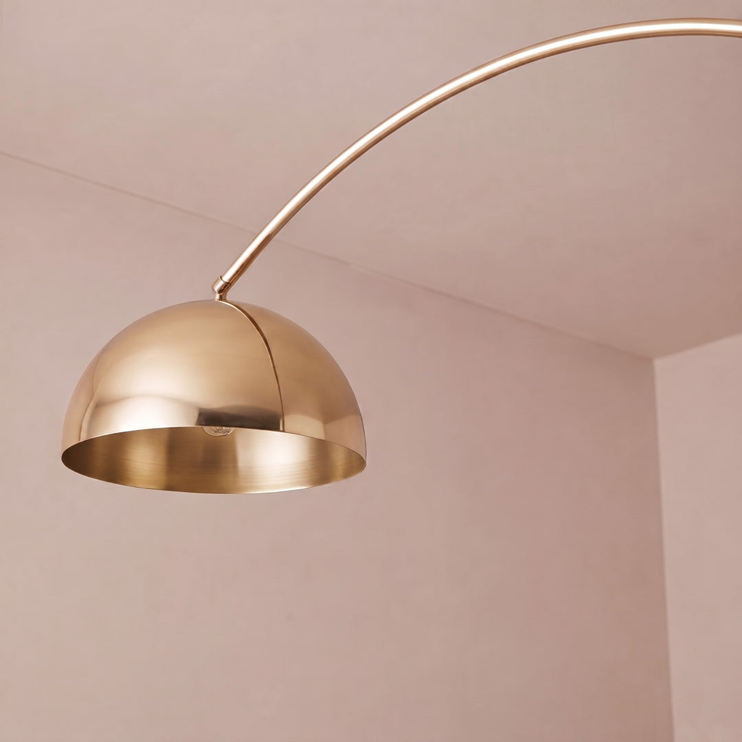 Modern Floor Lamp Adjustable Height Gold Marble Base LED Lighting 60-72 Inch