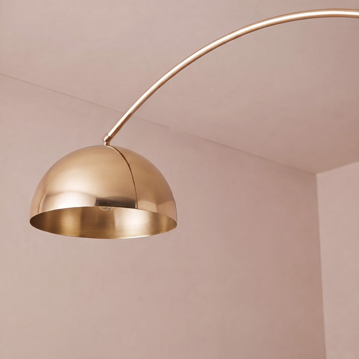 Modern Floor Lamp Adjustable Height Gold Marble Base LED Lighting 60-72 Inch
