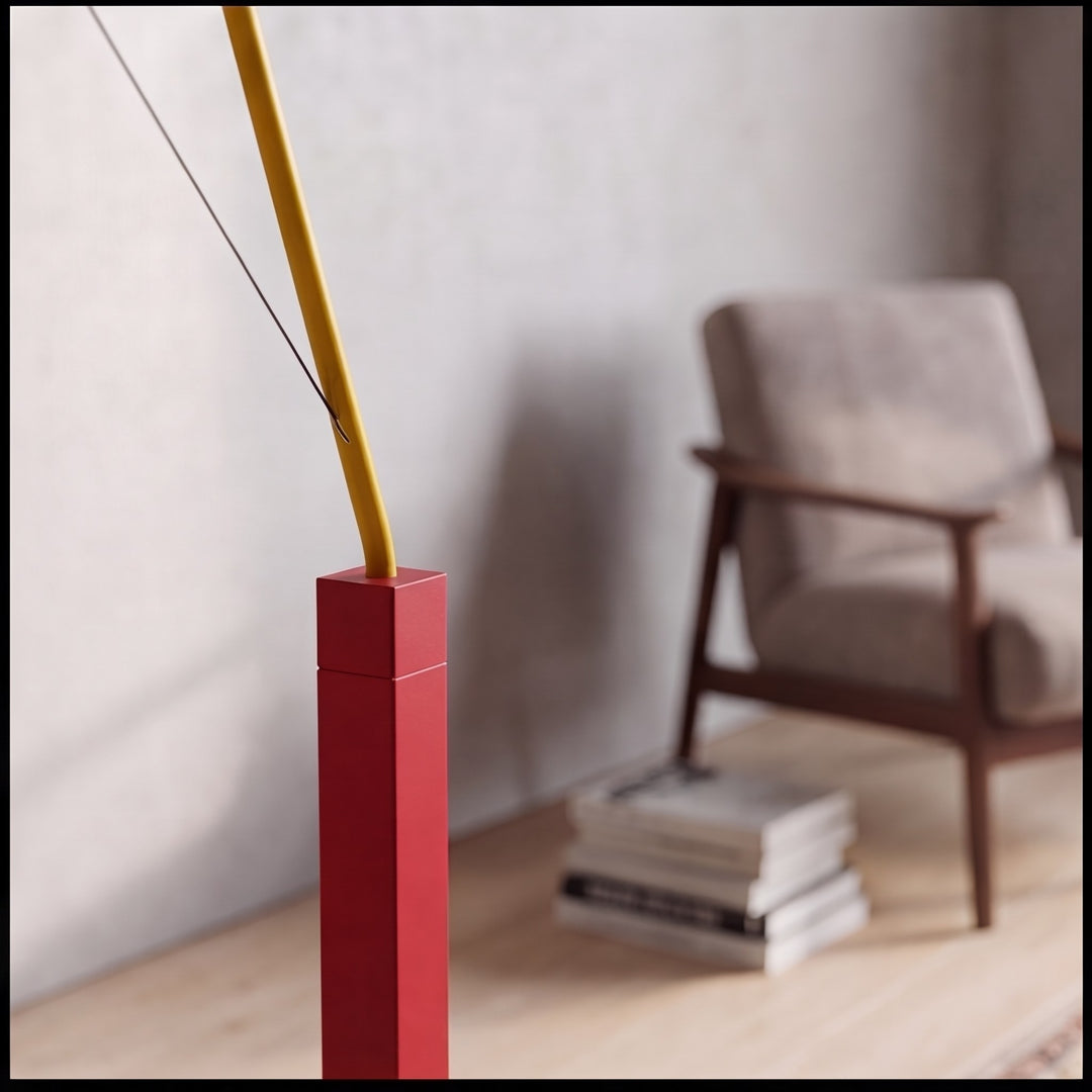 Modern Floor Lamp Adjustable Height Iron Body Aluminum Shade LED Warm Light