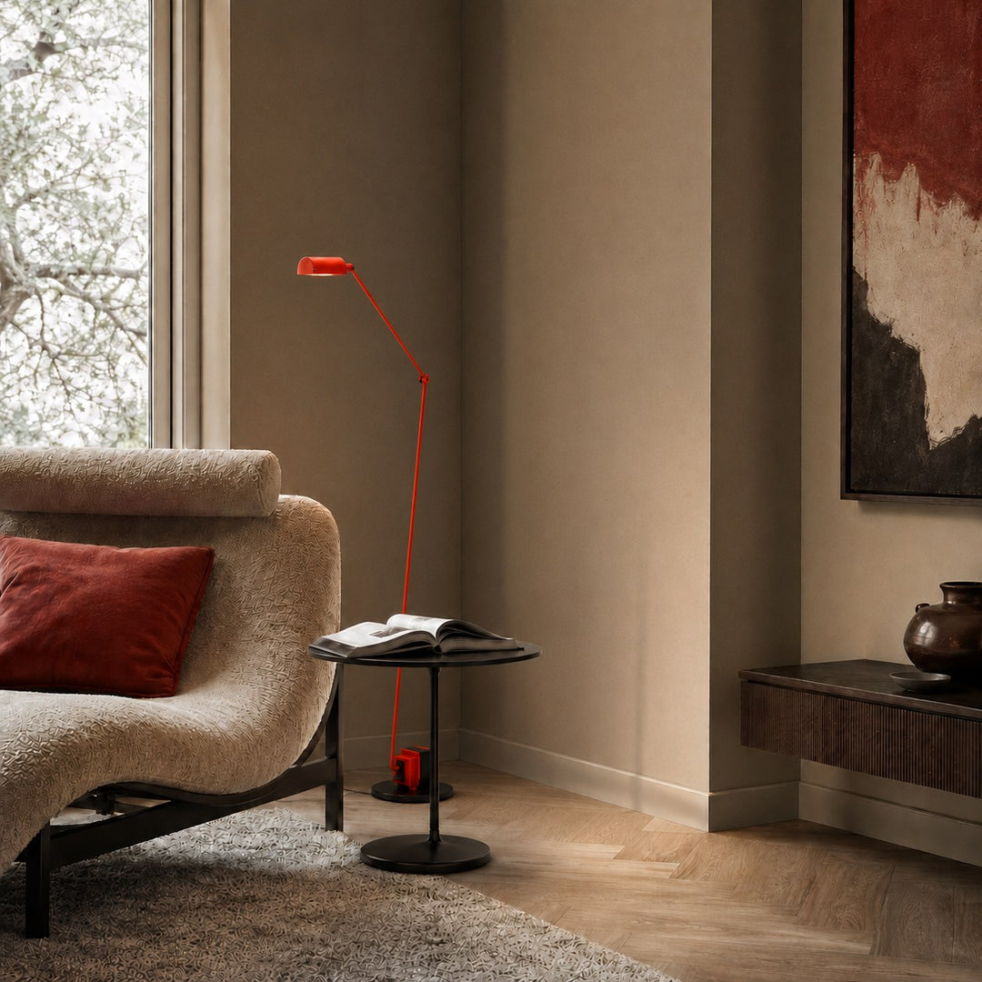 Modern Floor Lamp Adjustable Height Metal Shade LED Lighting for Living Room