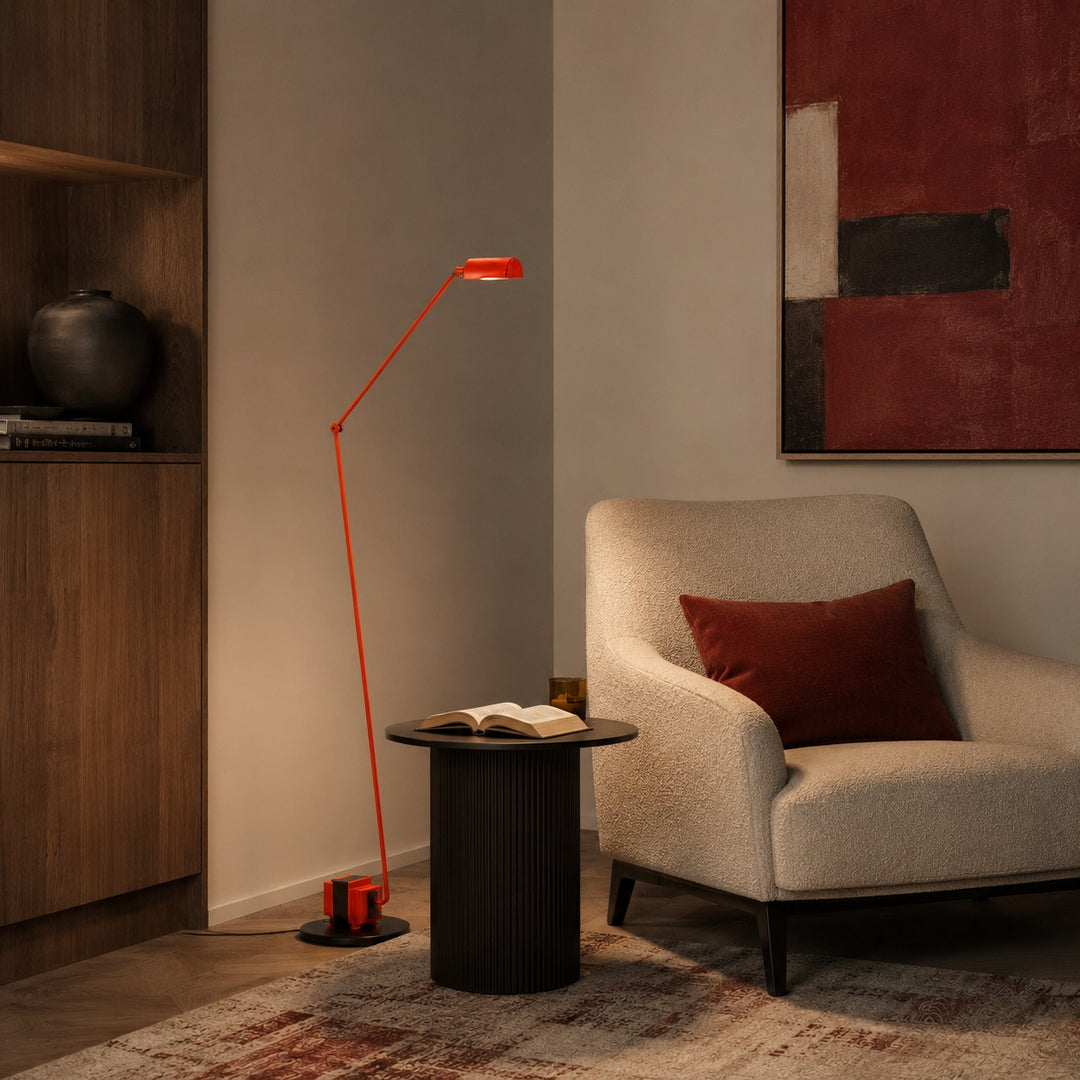 Modern Floor Lamp Adjustable Height Metal Shade LED Lighting for Living Room