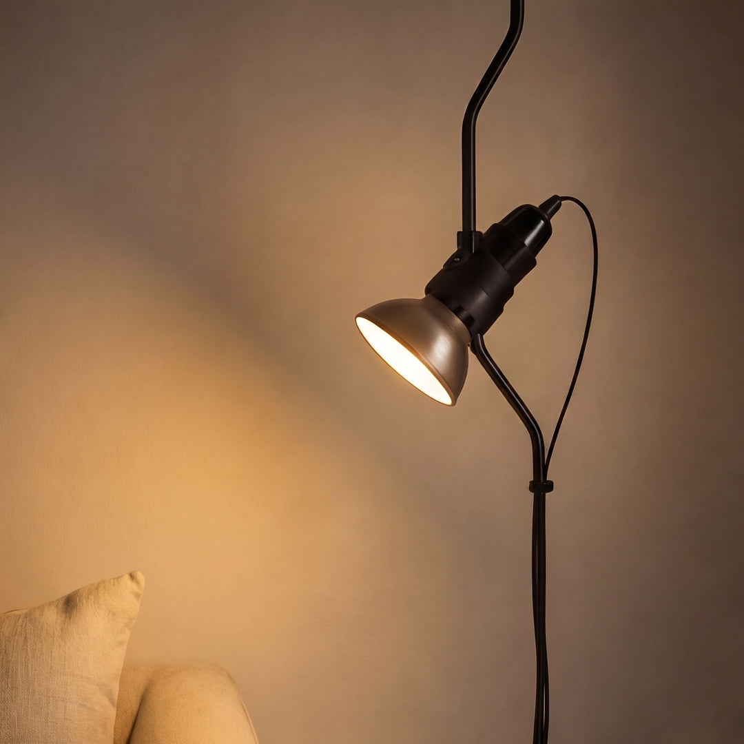 Modern Floor Lamp Adjustable Height Metal Spotlight Indoor Lighting