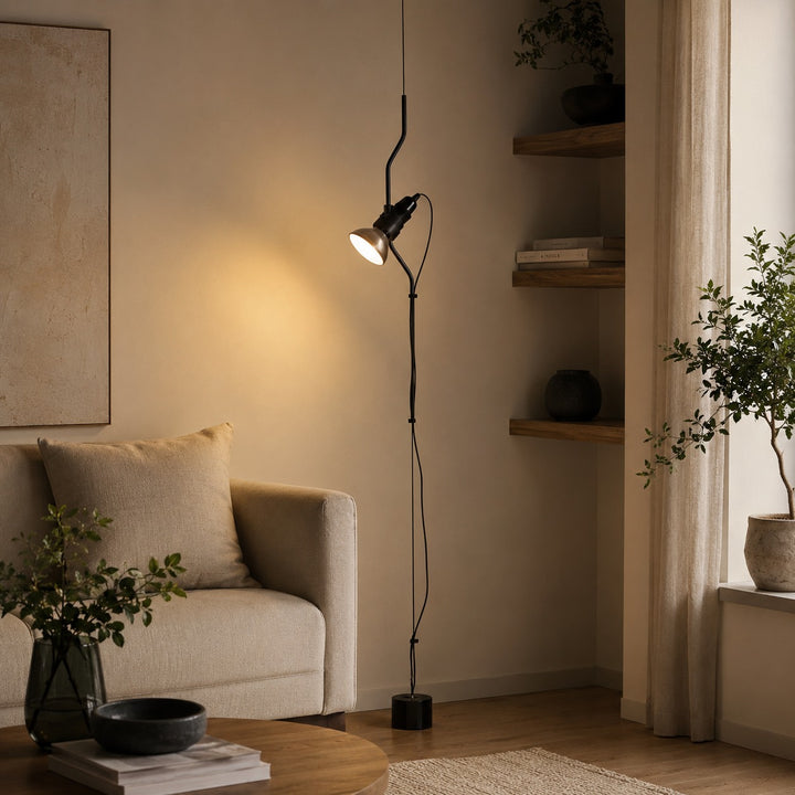 Modern Floor Lamp Adjustable Height Metal Spotlight Indoor Lighting
