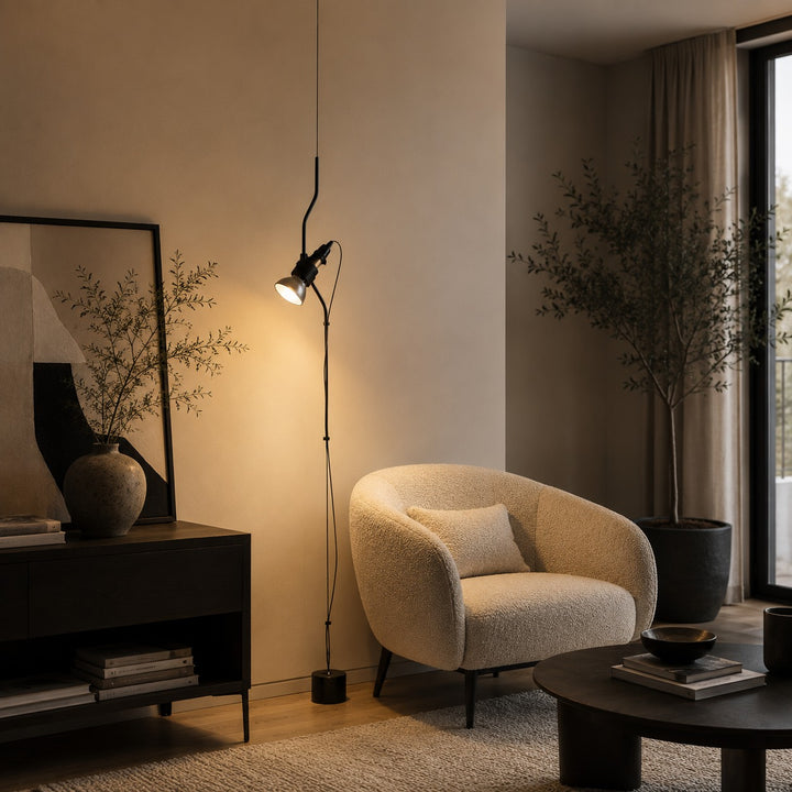 Modern Floor Lamp Adjustable Height Metal Spotlight Indoor Lighting