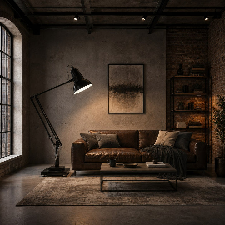 Modern Floor Lamp with Adjustable Height Metal Base for Living Room Lighting