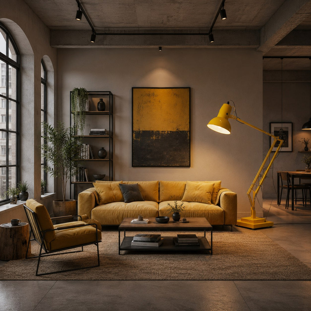 Modern Floor Lamp with Adjustable Height Metal Base for Living Room Lighting