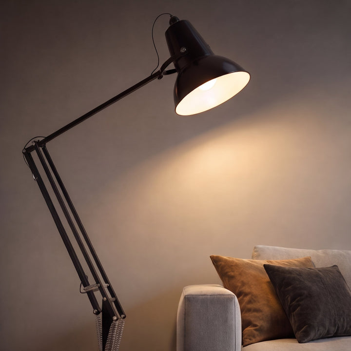 Modern Floor Lamp with Adjustable Height Metal Base for Living Room Lighting