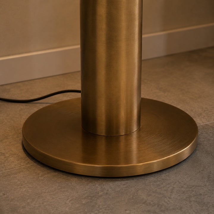 Modern Floor Lamp with Adjustable Lighting Cracked Glass Shade Metal Base Indoor Use
