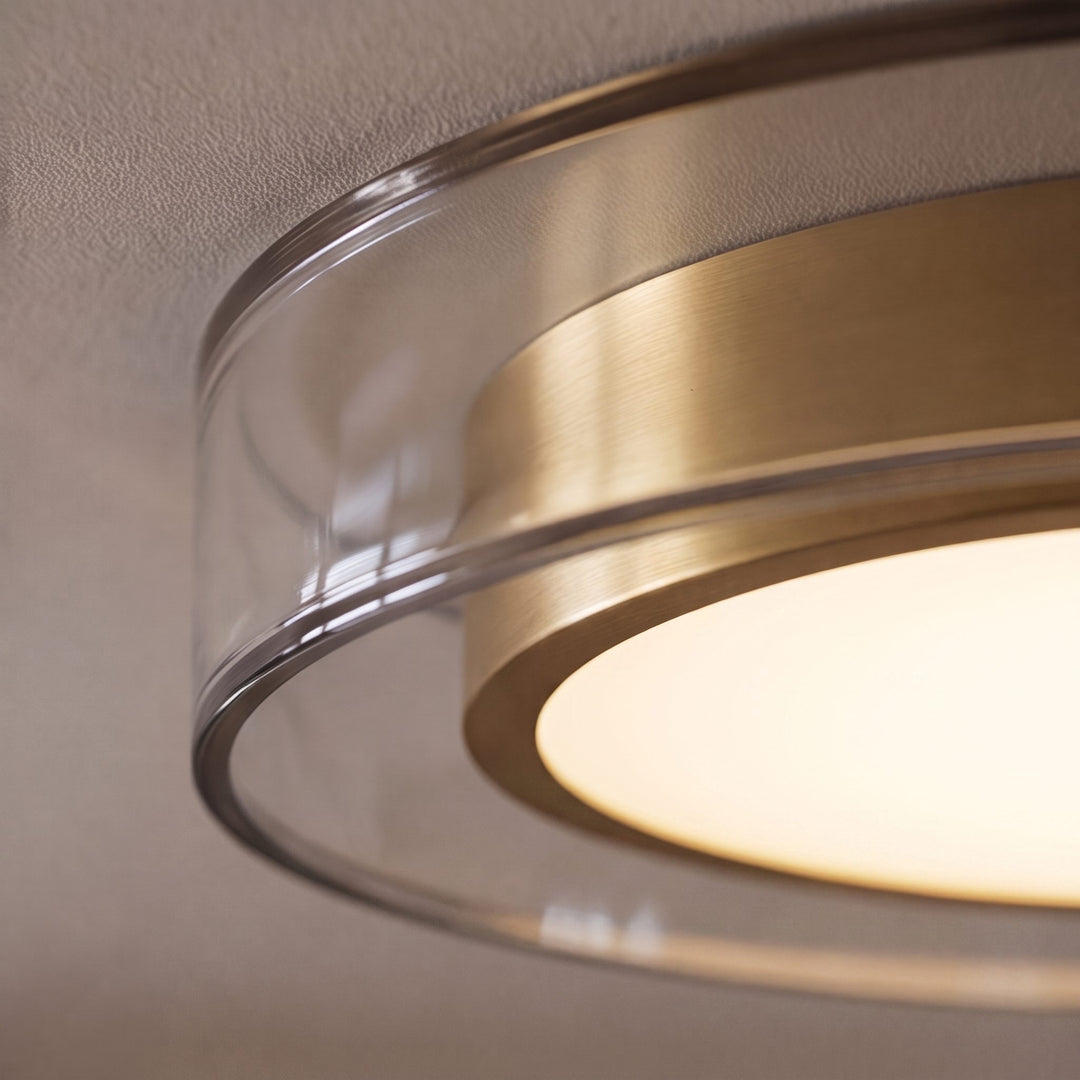 Modern Flush Mount Ceiling Light with Layered Glass and Energy Saving LED Technology