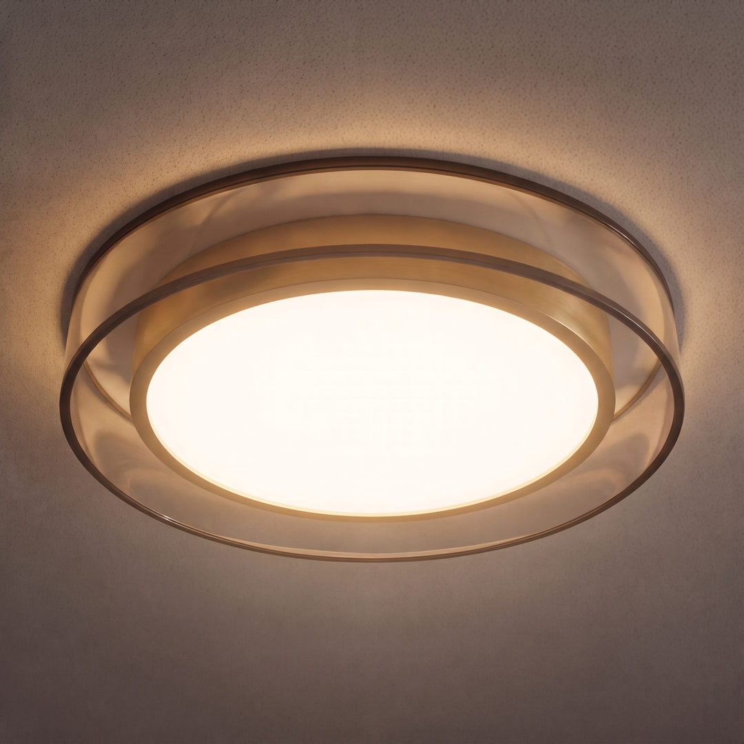 Modern Flush Mount Ceiling Light with Layered Glass and Energy Saving LED Technology