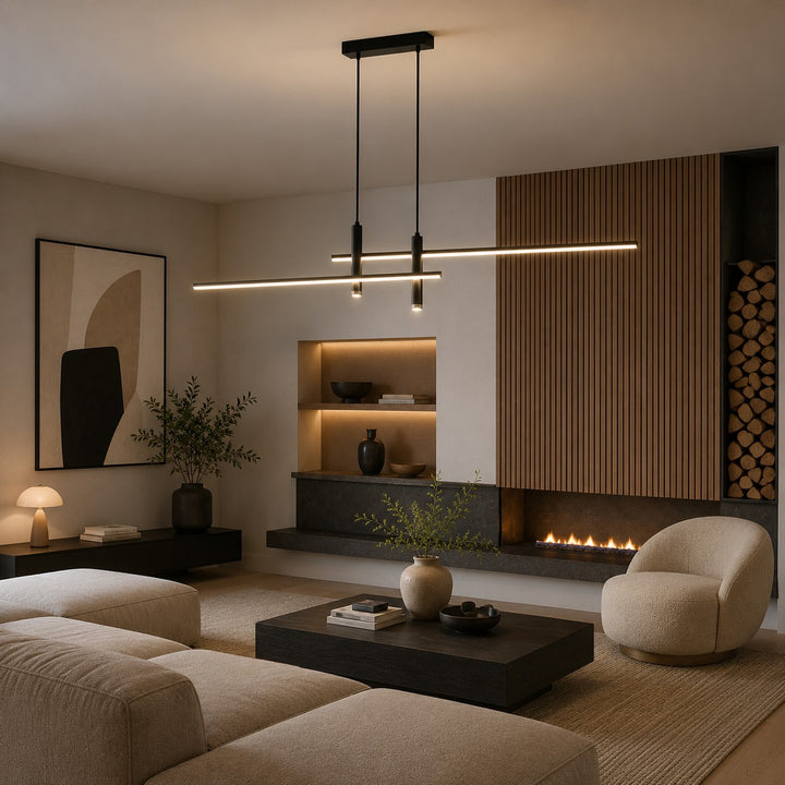 Modern Glass Pendant Light Adjustable Height Hanging Fixture LED for Kitchen Island