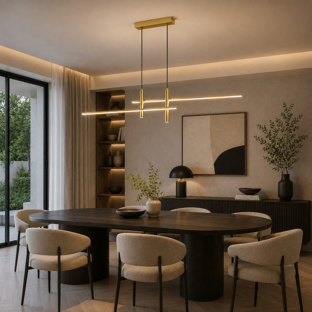 Modern Glass Pendant Light Adjustable Height Hanging Fixture LED for Kitchen Island