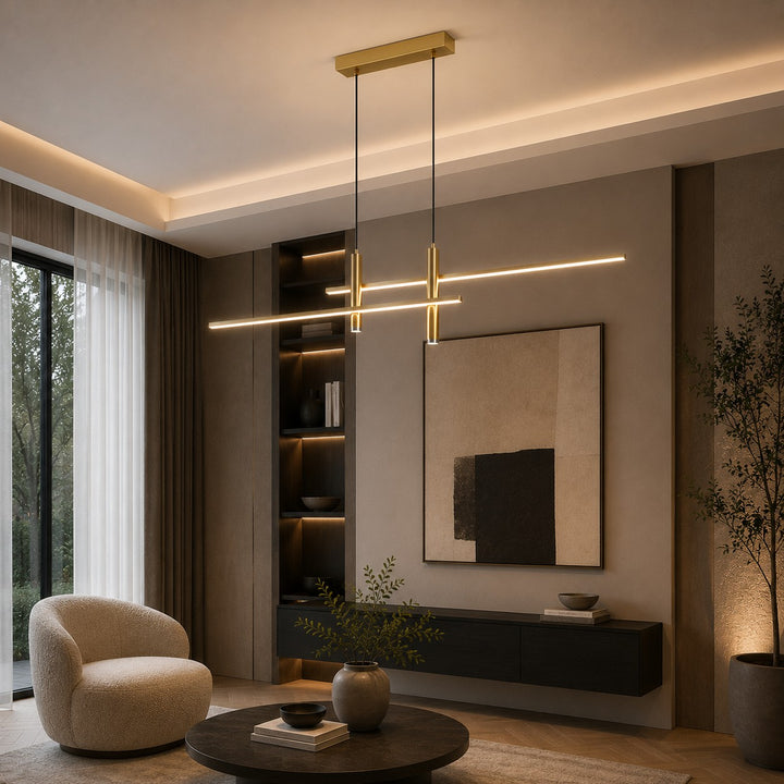 Modern Glass Pendant Light Adjustable Height Hanging Fixture LED for Kitchen Island