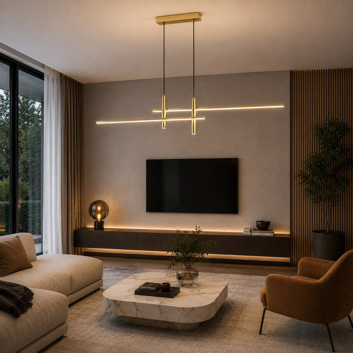 Modern Glass Pendant Light Adjustable Height Hanging Fixture LED for Kitchen Island