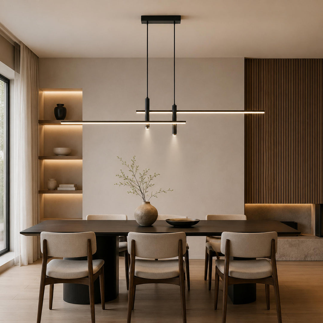 Modern Glass Pendant Light Adjustable Height Hanging Fixture LED for Kitchen Island