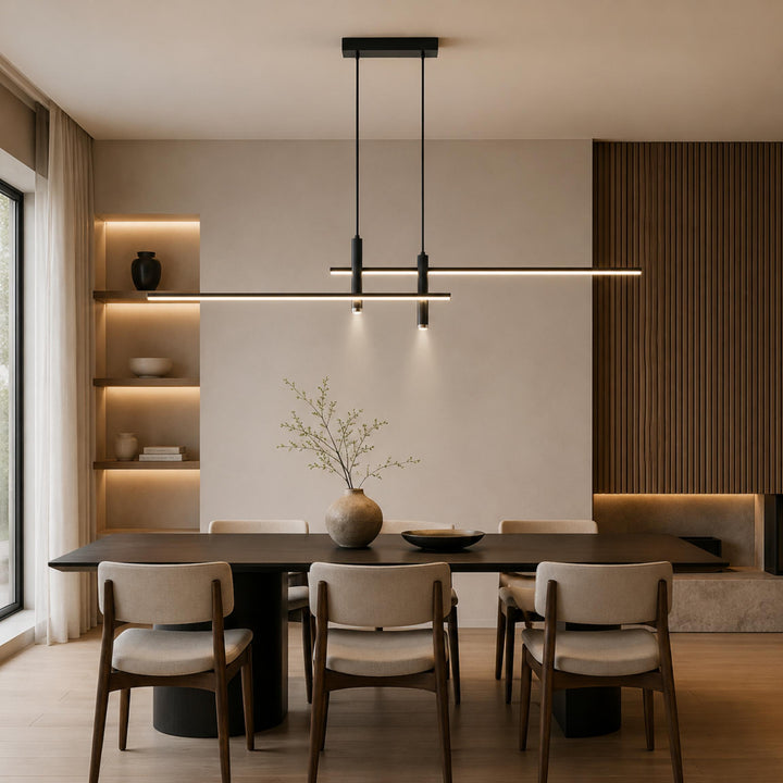 Modern Glass Pendant Light Adjustable Height Hanging Fixture LED for Kitchen Island