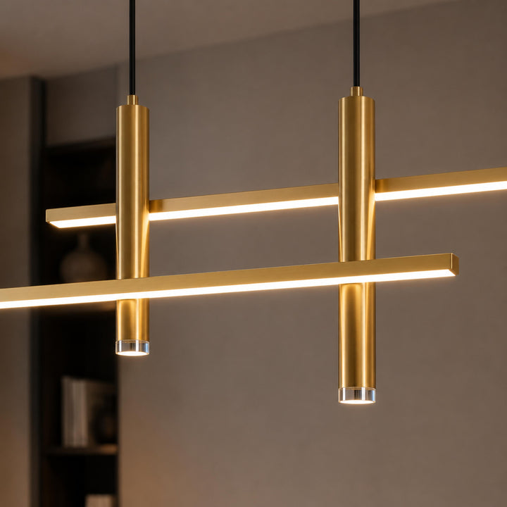 Modern Glass Pendant Light Adjustable Height Hanging Fixture LED for Kitchen Island