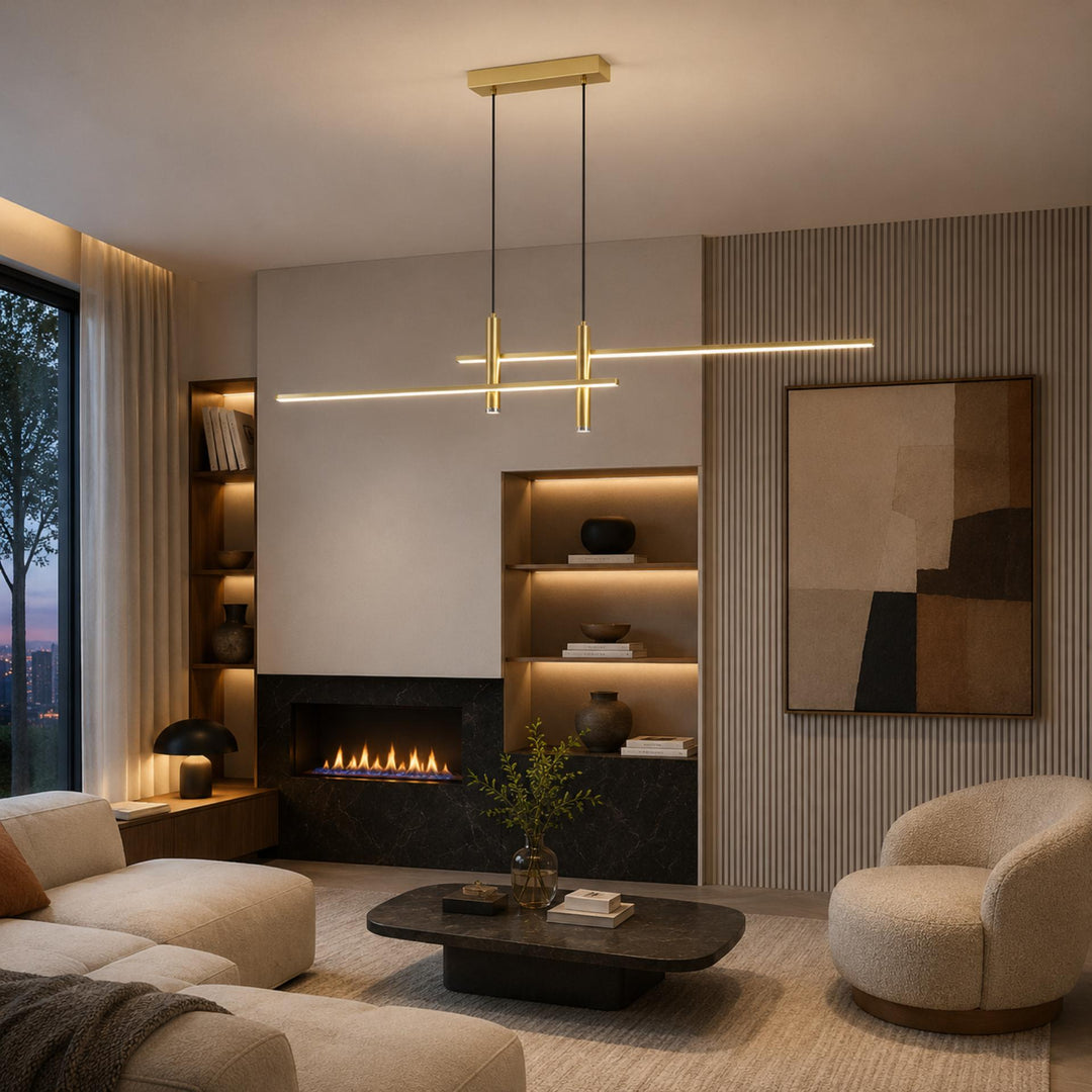 Modern Glass Pendant Light Adjustable Height Hanging Fixture LED for Kitchen Island