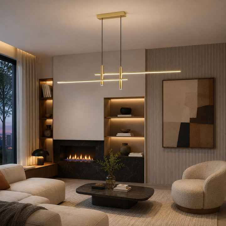 Modern Glass Pendant Light Adjustable Height Hanging Fixture LED for Kitchen Island