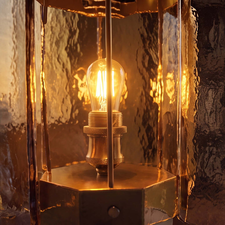 Modern Glass Table Lamp Adjustable Brightness USB Powered LED Nightstand Lamp for Home Decor